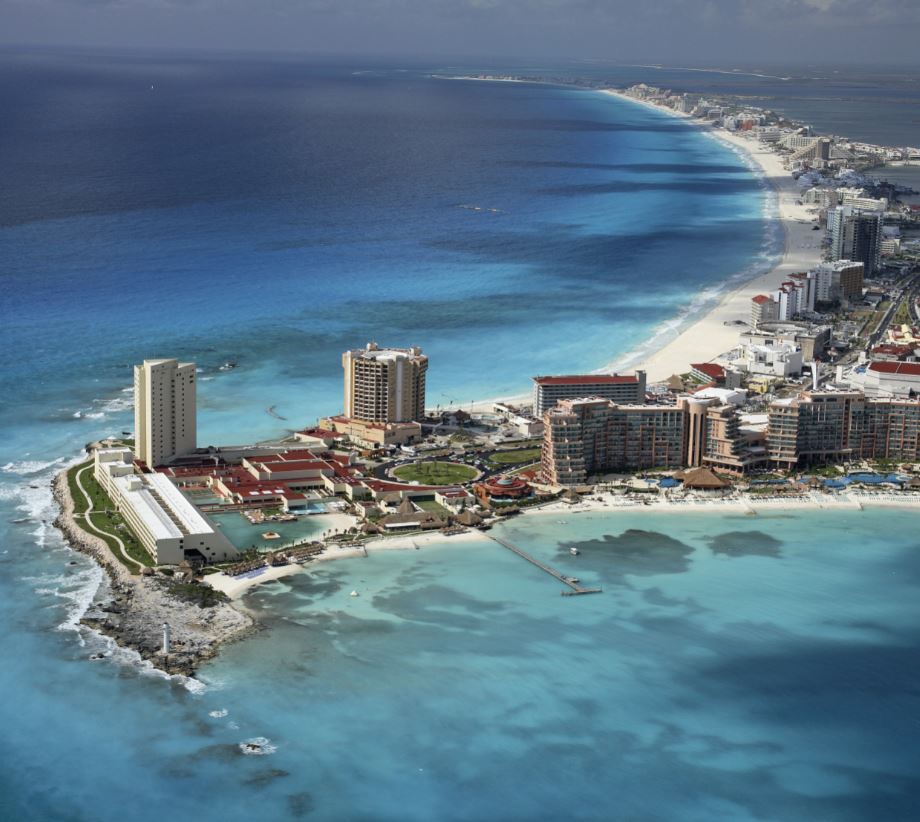 Aerial View Of Cancun Hotel Zone