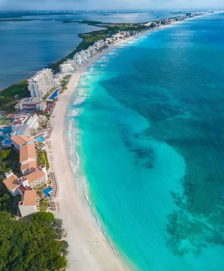 Cancun beach with boat