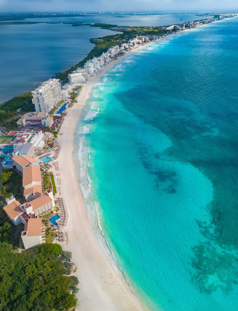 Beach in Cancun Mexico Hotel Zone
