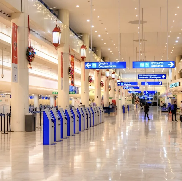 Empty Cancun airport