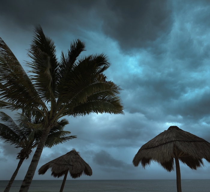 Cancun storm beach