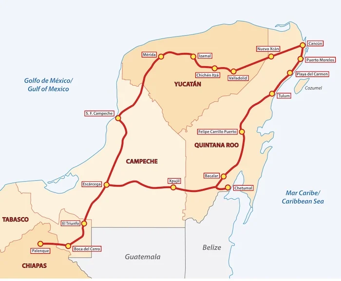 Maya Train route