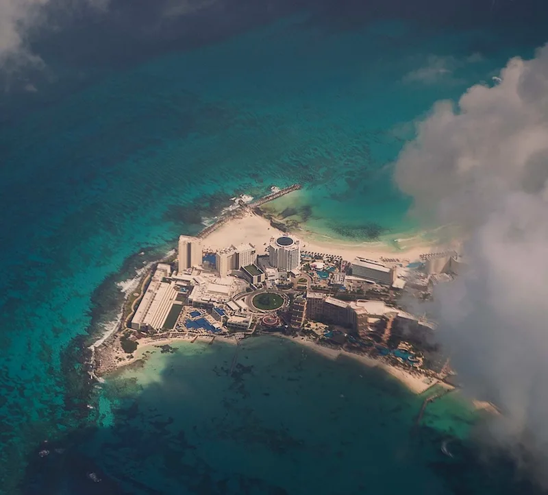 aerial view Cancun