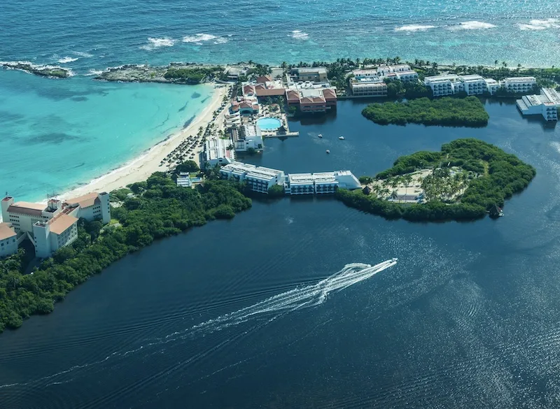 aerial view Cancun