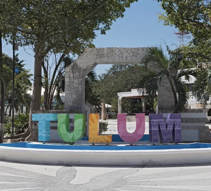 colored lettering of Mexican tourist city Tulum