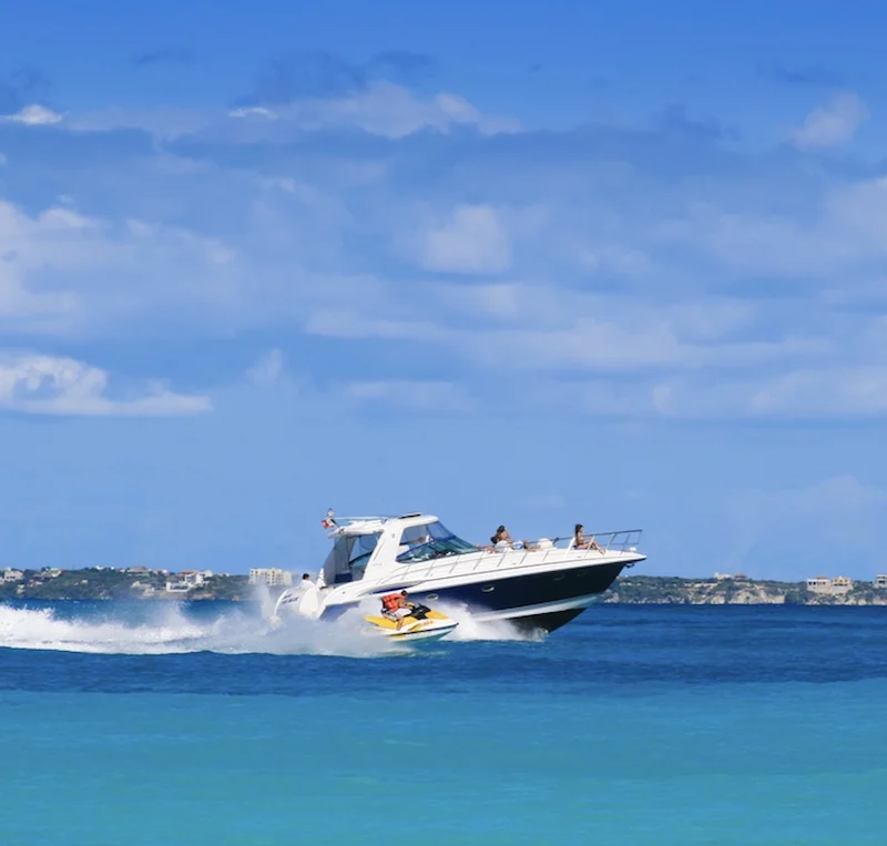luxury yacht and jet ski Cancun