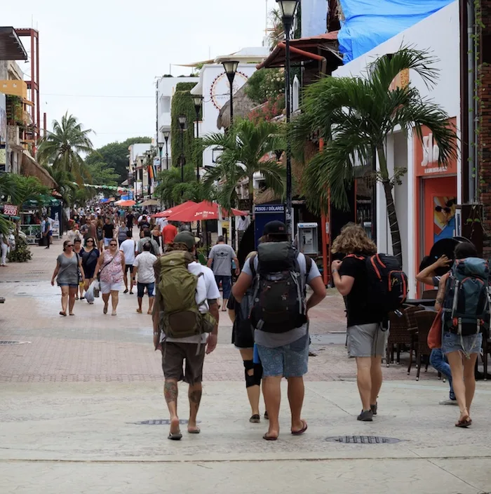 tourists arriving in Playa Del Carmen Cancun