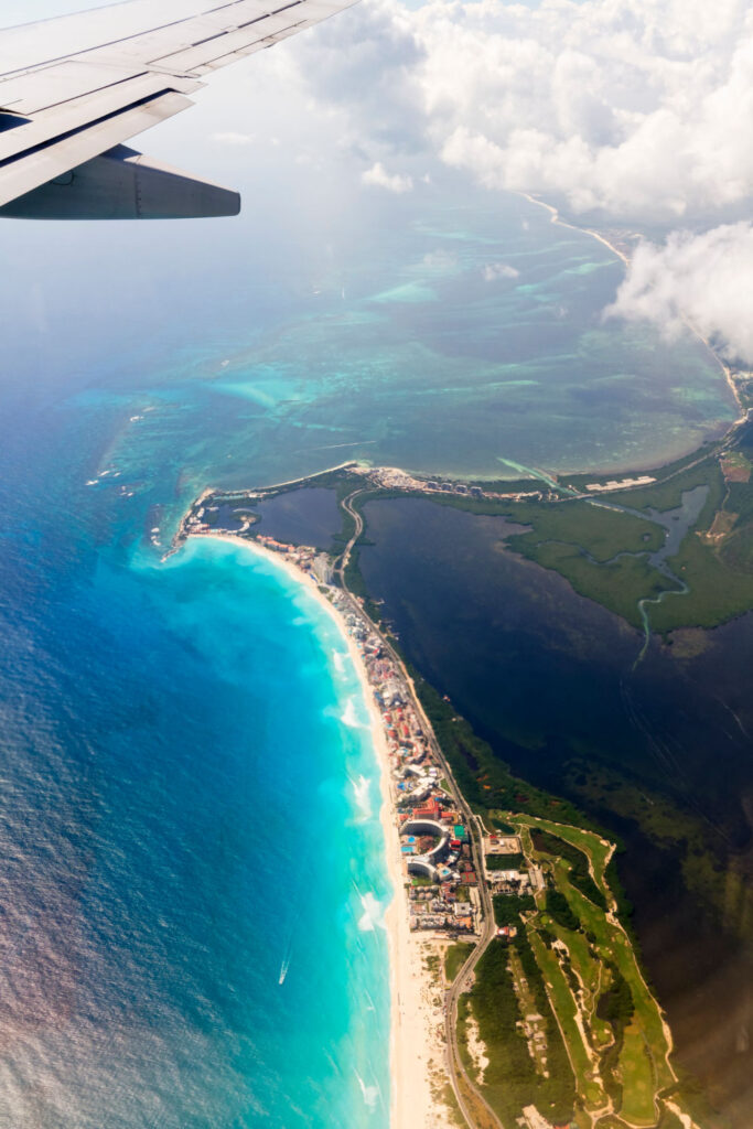Aerial view of the Yucatan Peninsula of Mexico.