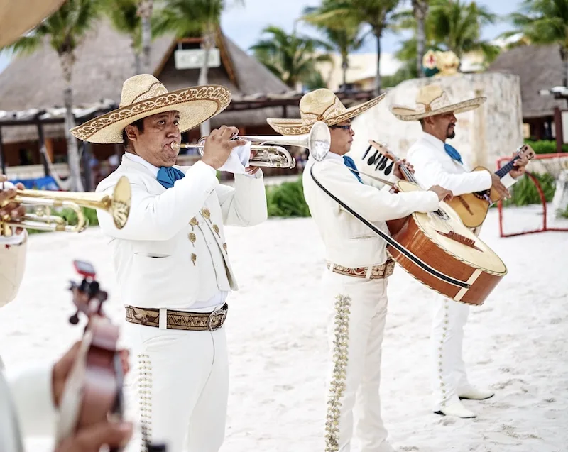 Mexican mariachi band beach wedding