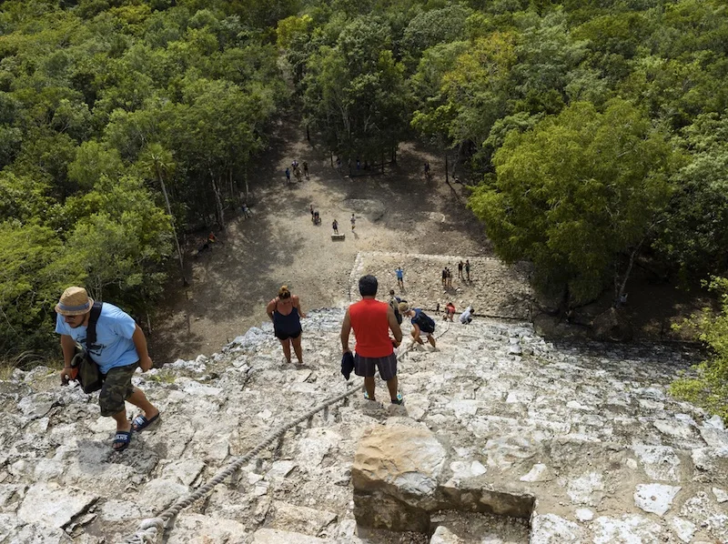 Nohoch Mul Pyramid, Coba, Mexico tourists