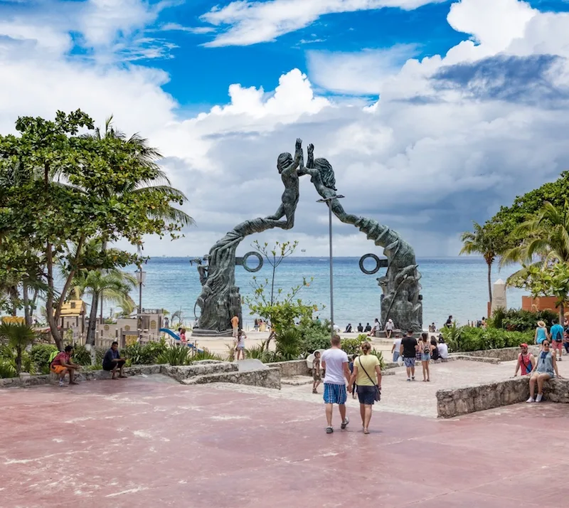 Playa del Carmen beach tourists