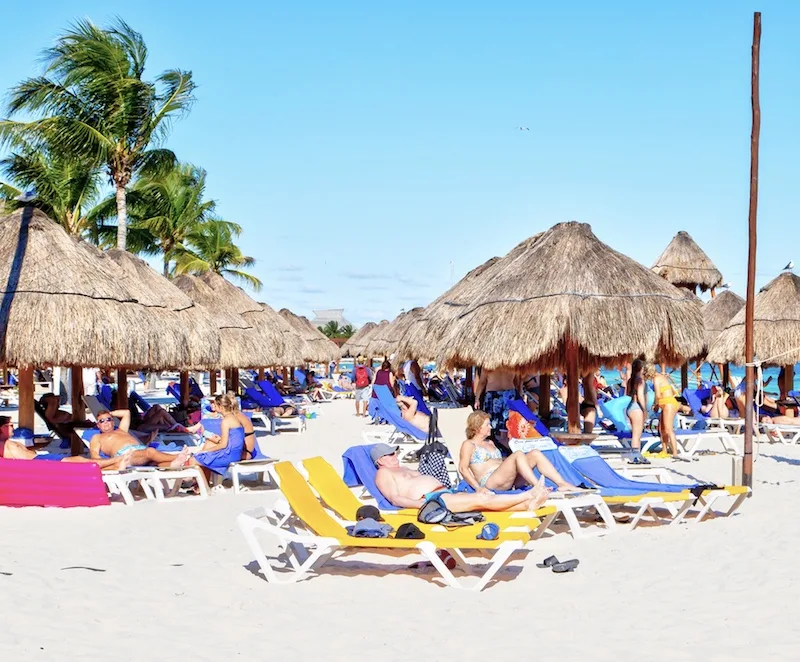 Riviera Maya beach tourists