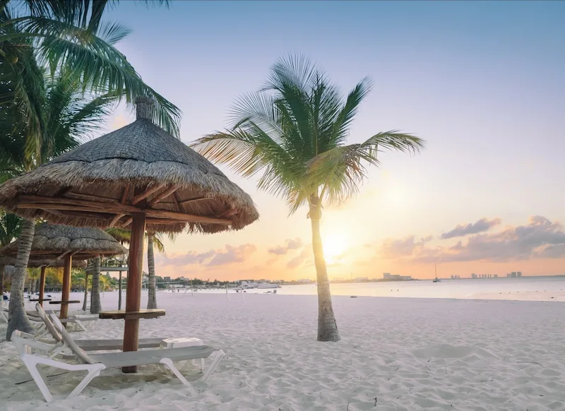 sunset Cancun beach