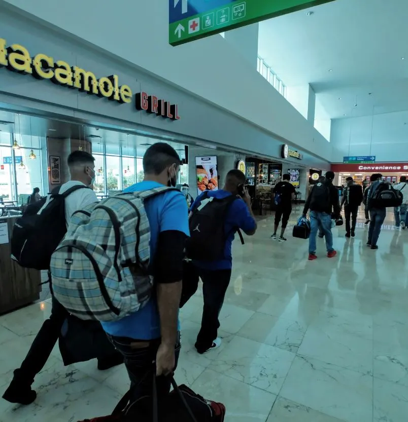 Cancun Airport passengers mask