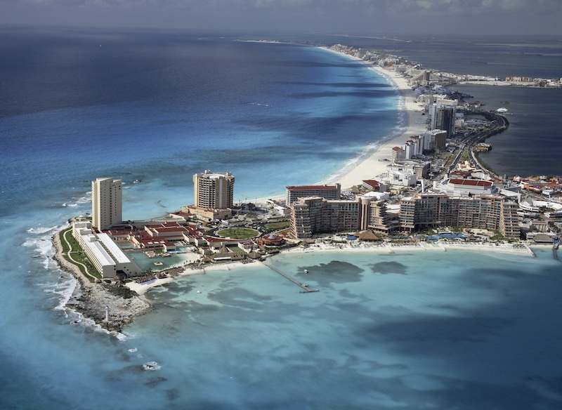 aerial view Cancun