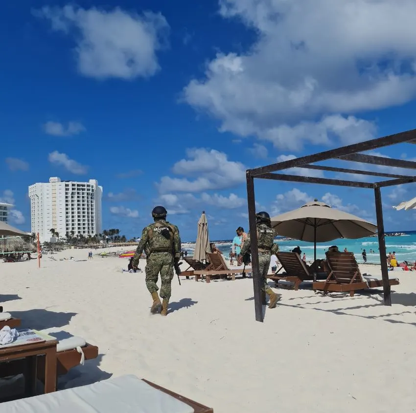 Mexico Navy on Cancun beach 