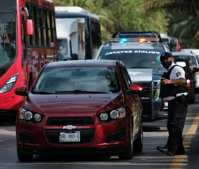 Police stopping a car