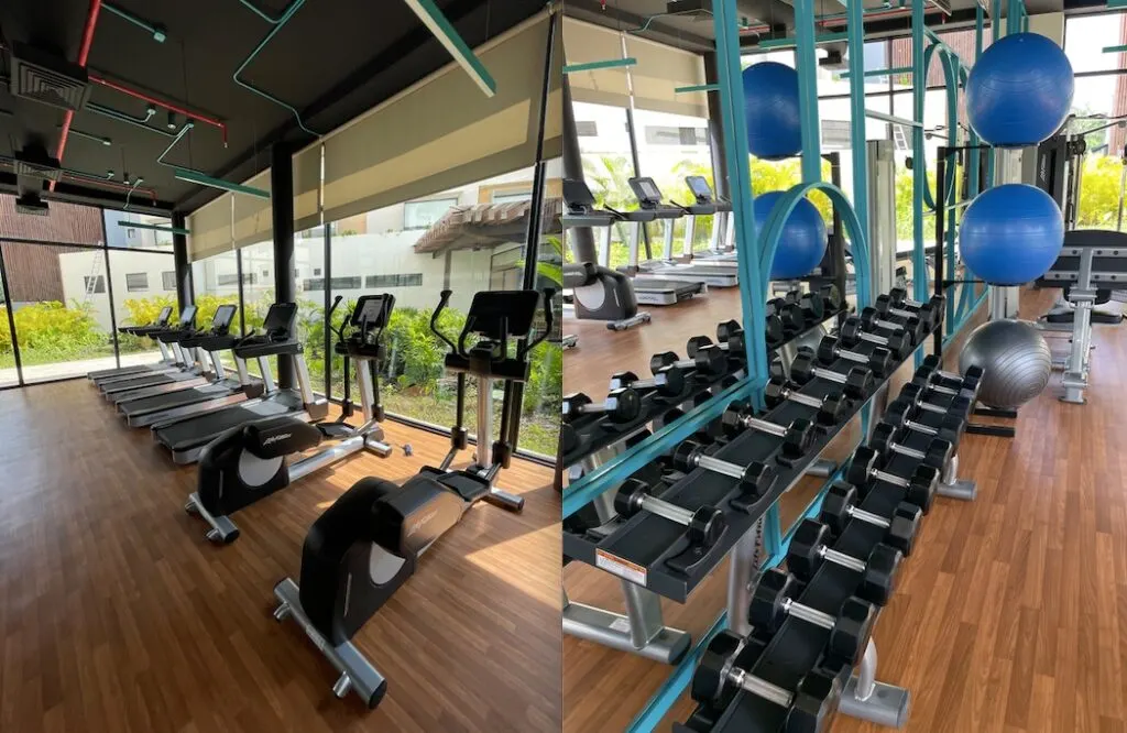 Gym at Aloft hotel Tulum