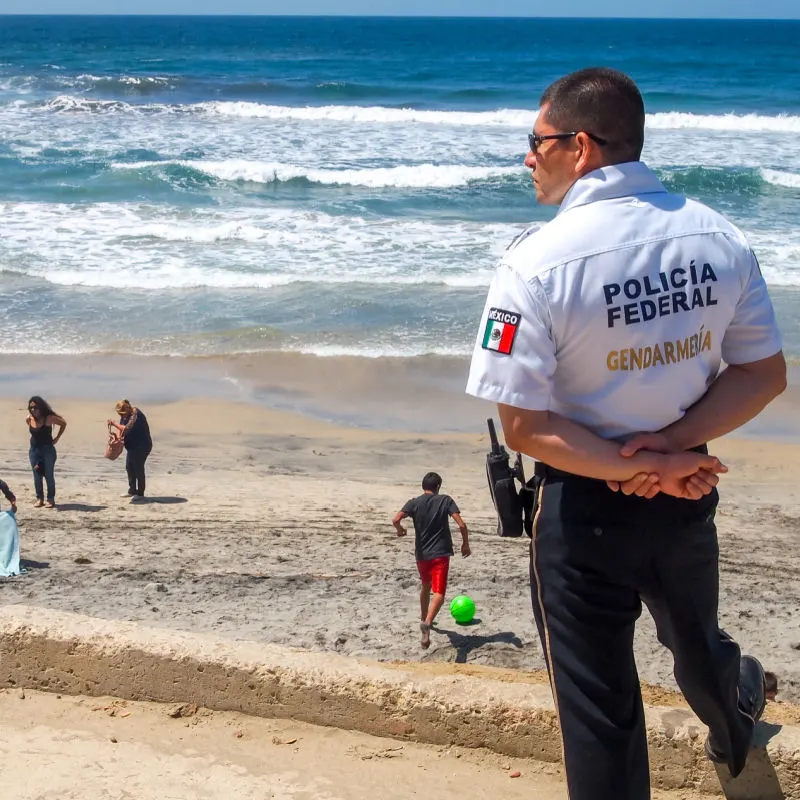 Police on beach