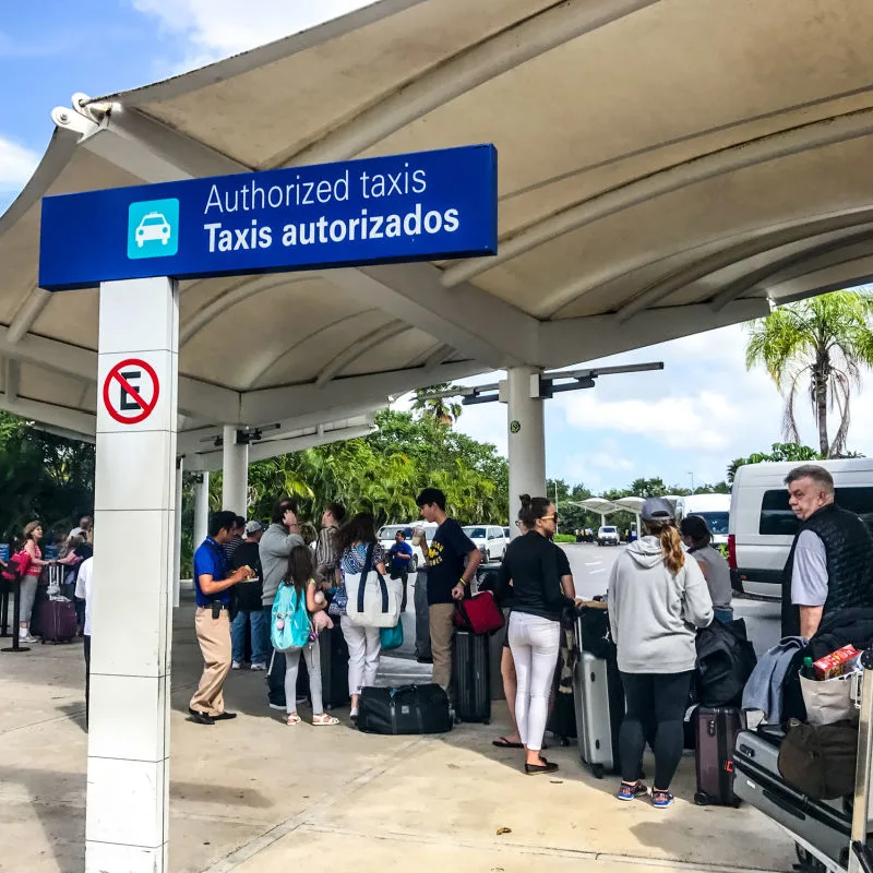 Authorized Waiting Area for Taxis at Cancun Airport