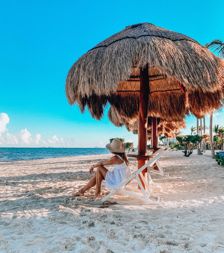 cancun beach costa mujeres in cancun palapa