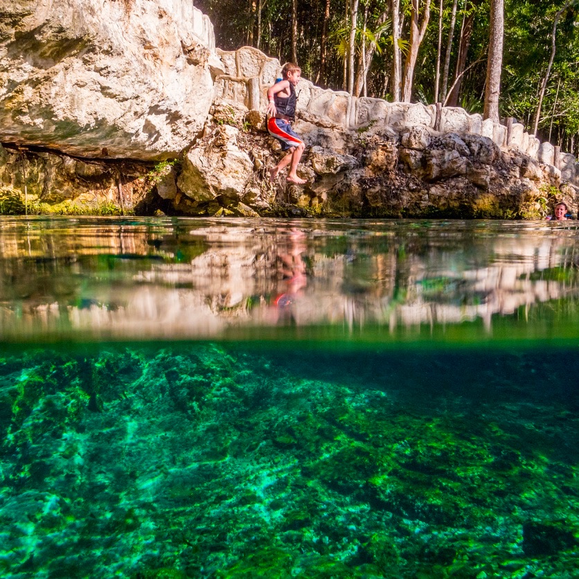 green water in cenote