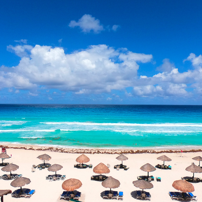cancun beach umbrellas