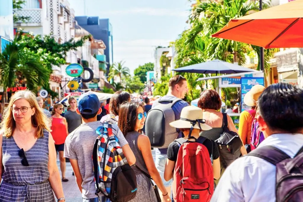 Crowd of Tourists in Cancun