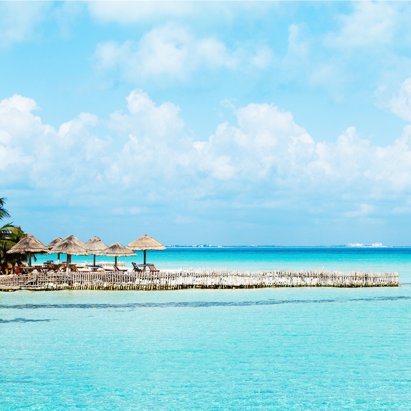 Playa Mujeres coast near Cancun Mexico.