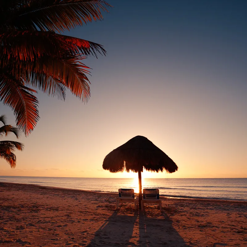 sunset in cancun