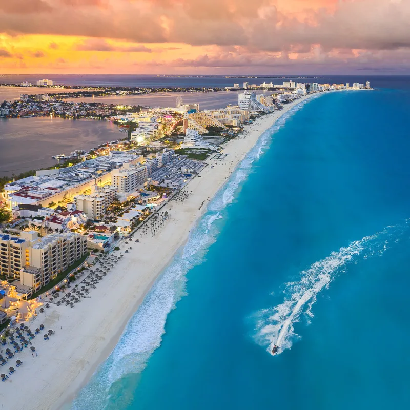 cancun from air