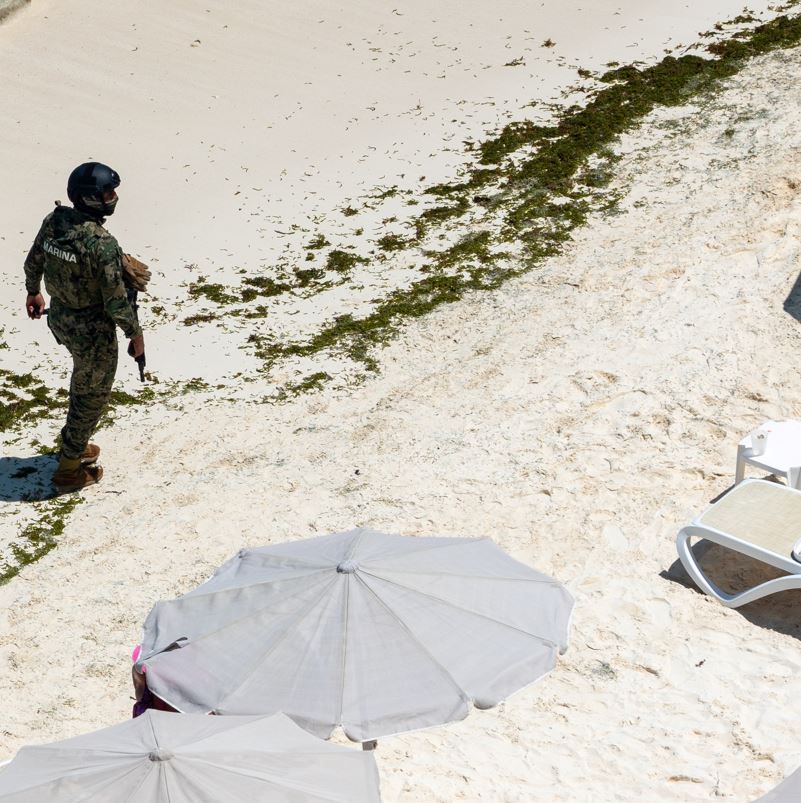 Cancun Police on Beach