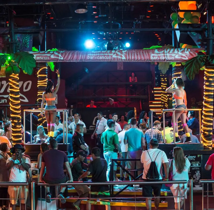 party goers in a popular cancun nightclub