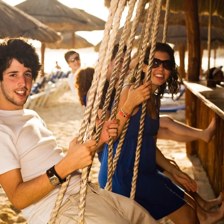 beach bar people having fun