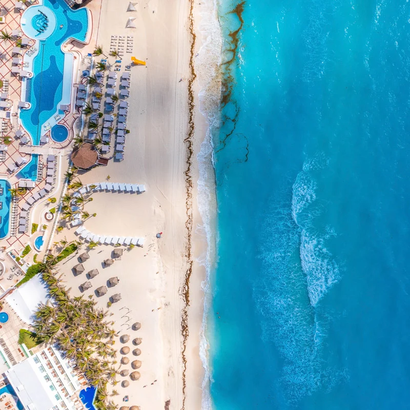 cancun drone shot