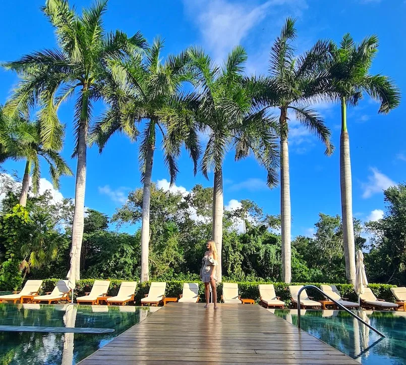 palm trees zen pool grand velas riviera maya