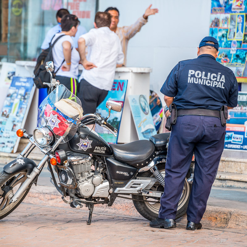 policeman and and bike