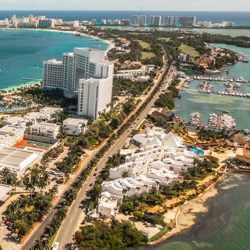 Bird's Eye View of A Cancun Marina