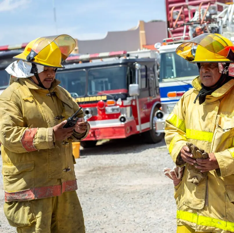 Firefighters After Putting Out Flames