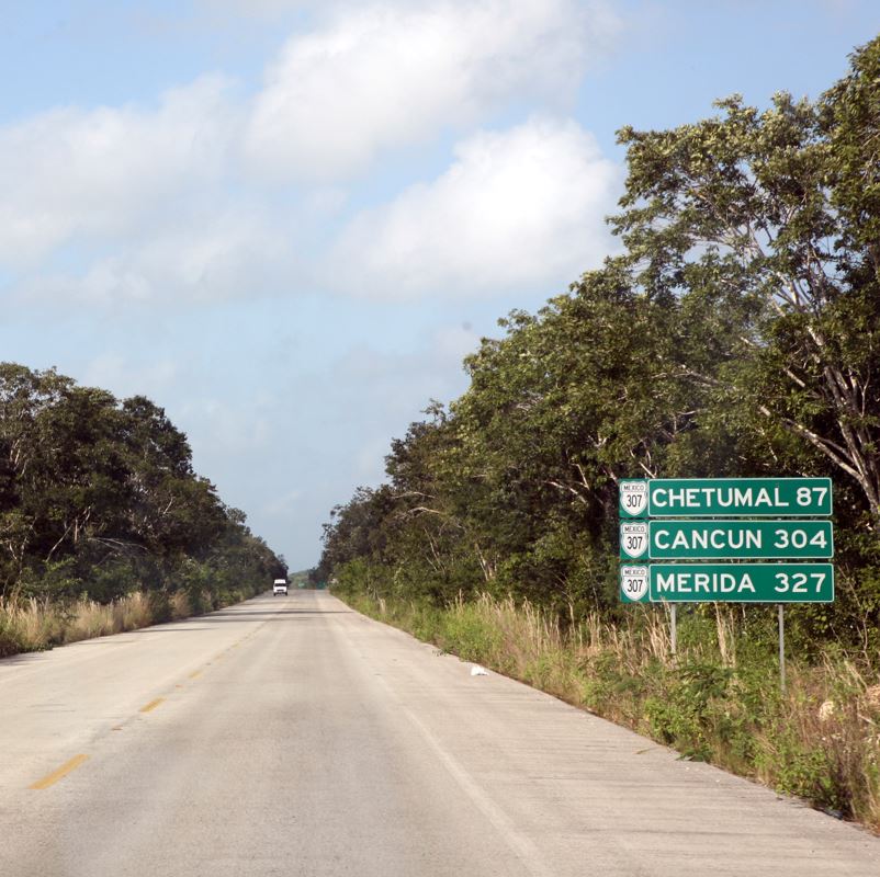 Part of The Cancun-Merida Road