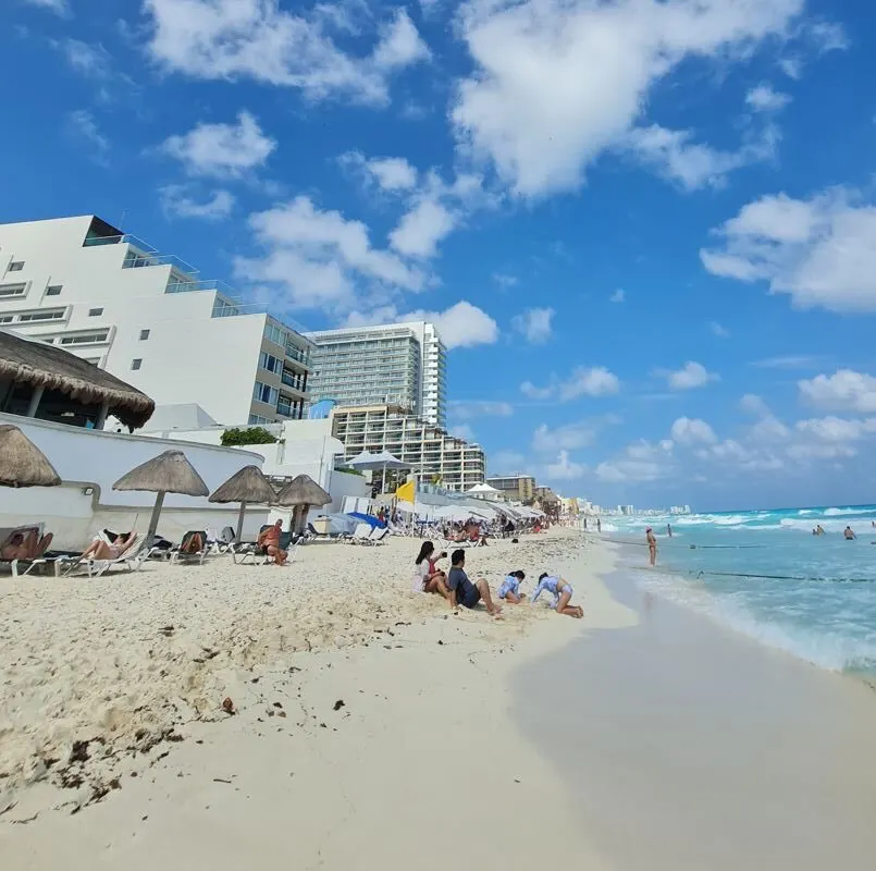 Tourists on beach