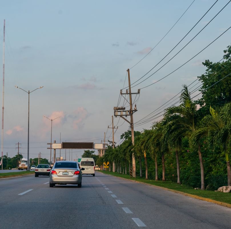 Traffic on Cancun Roads
