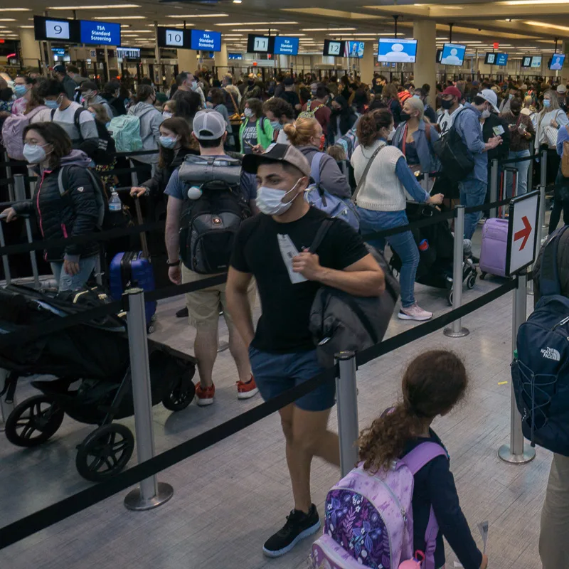 airport with crowd