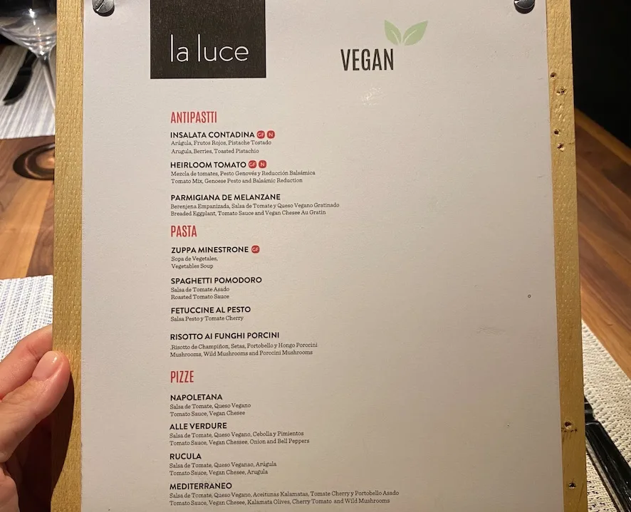 la luce vegan hilton