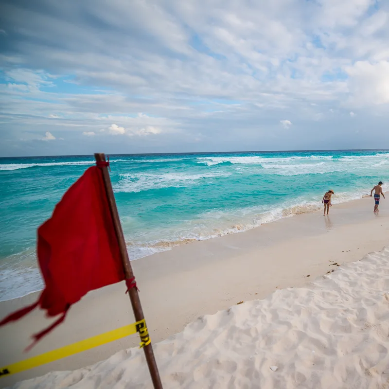 Red Beach Warning Flag