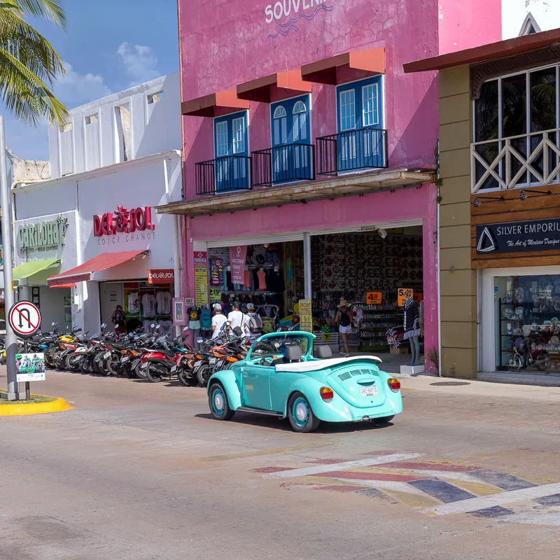 tulum street with car