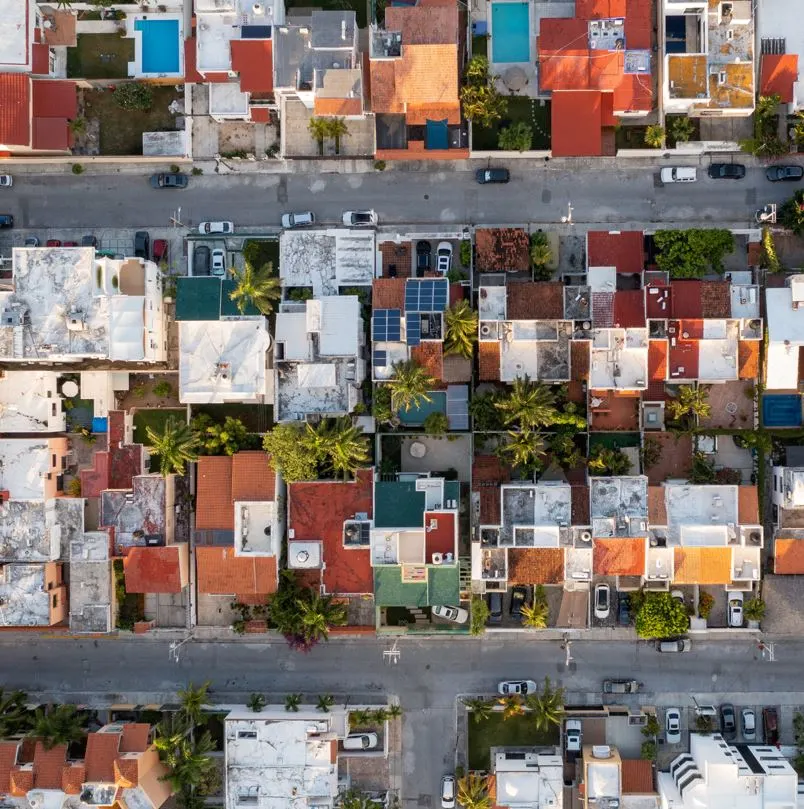 Aerial View of Cancun Housing Complex