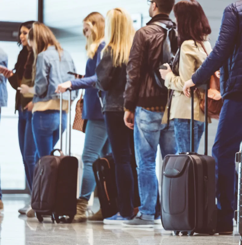 Airport passengers.