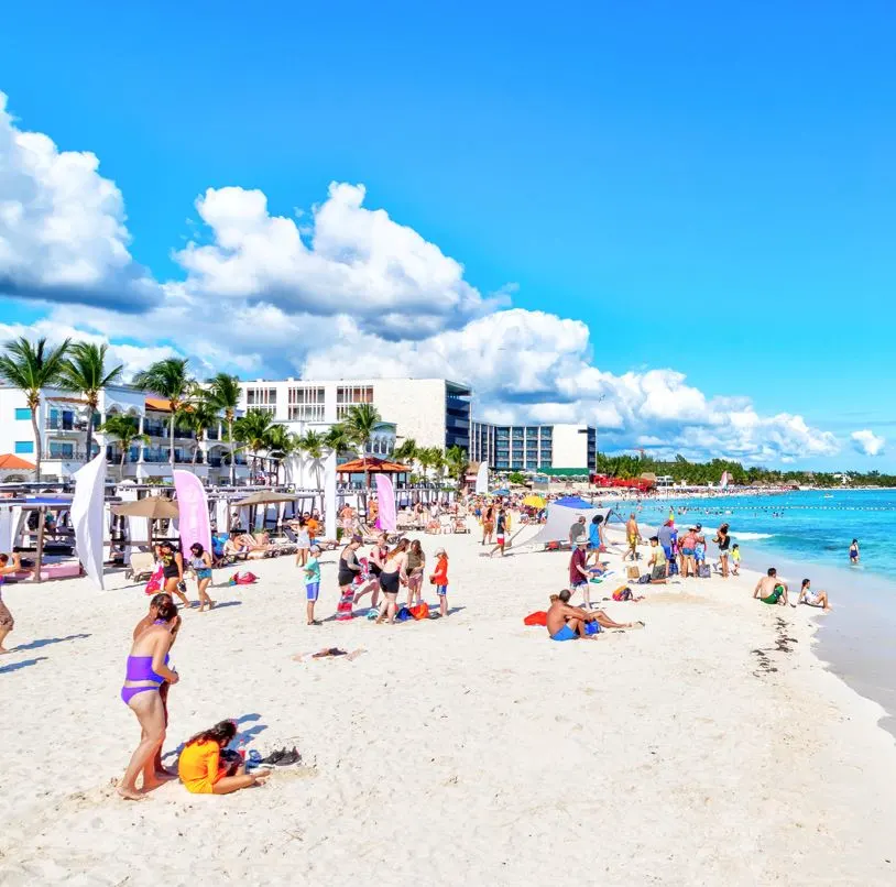 Busy Cancun Beach 