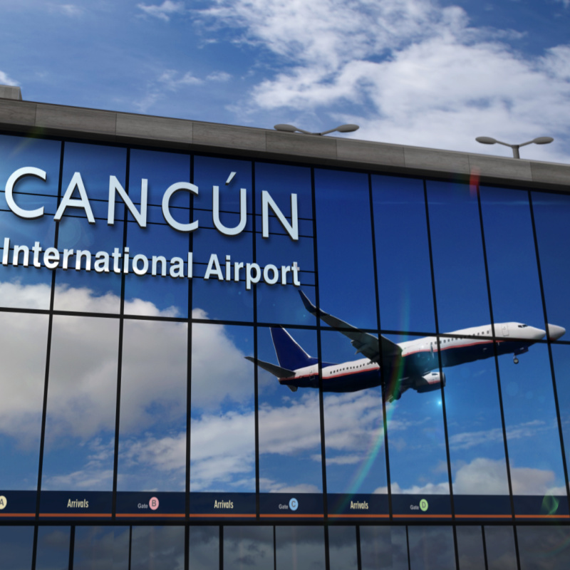 cancun airport sign